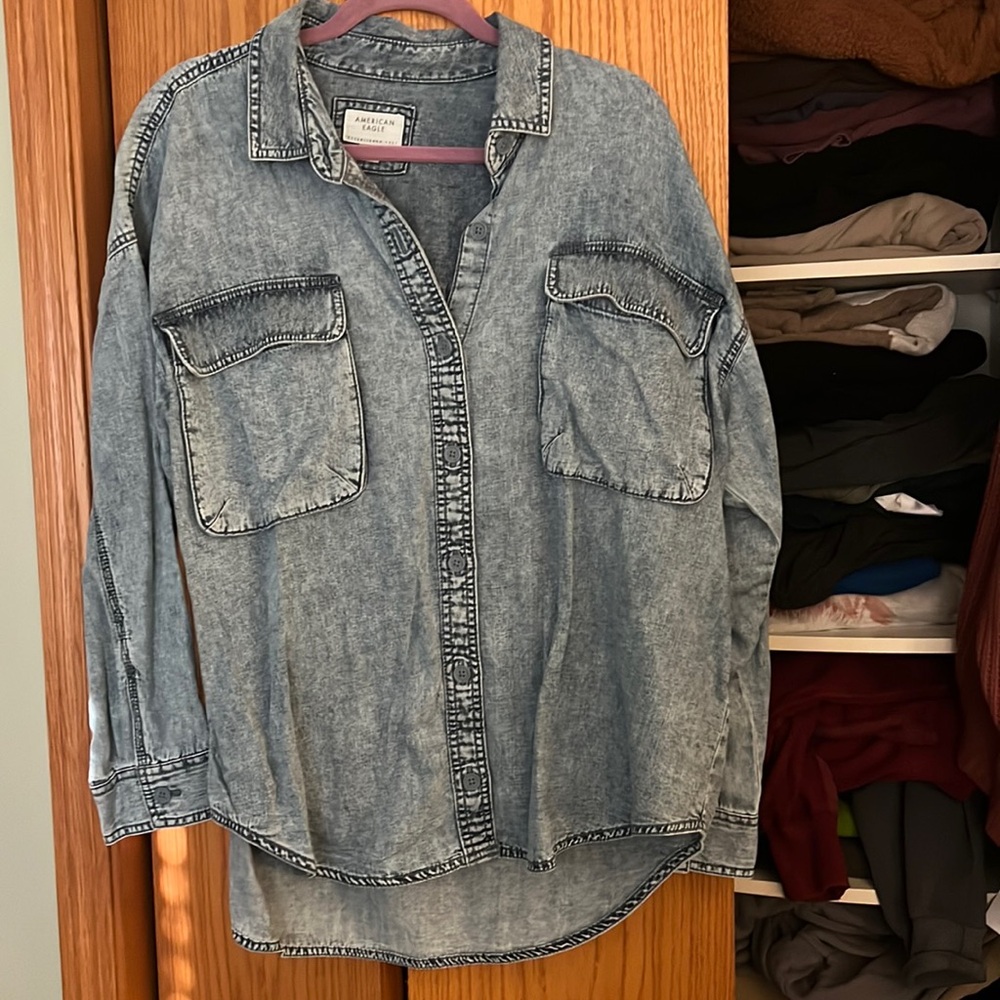 American Eagle Jean Button Down